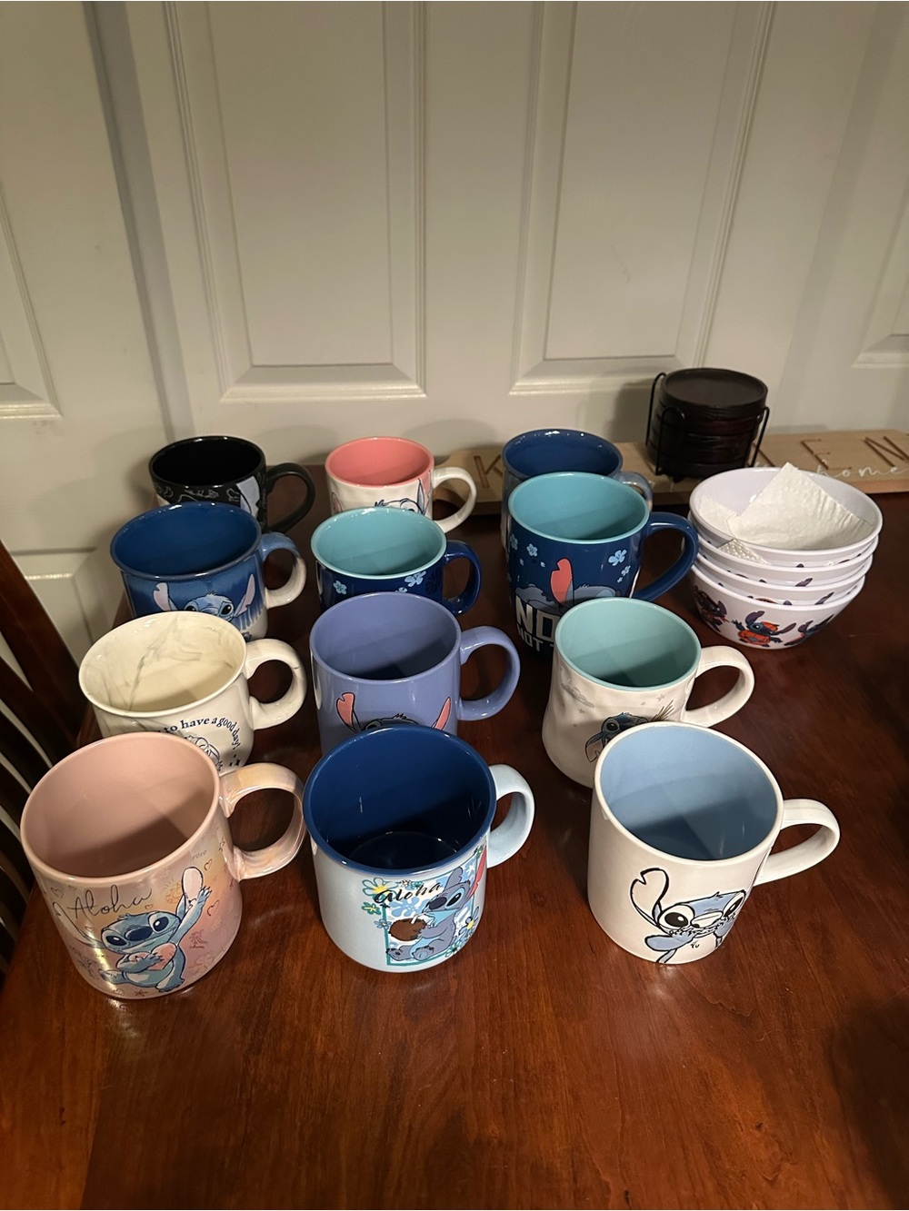 Disney Stitch Ceramic Coffee Mug,  12 new mugs plus 4 new stitch Halloween bowls
